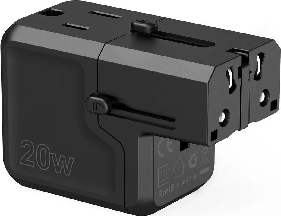 Polnilec 1x USB-C, 1x USB-A, črn Choetech PD6038