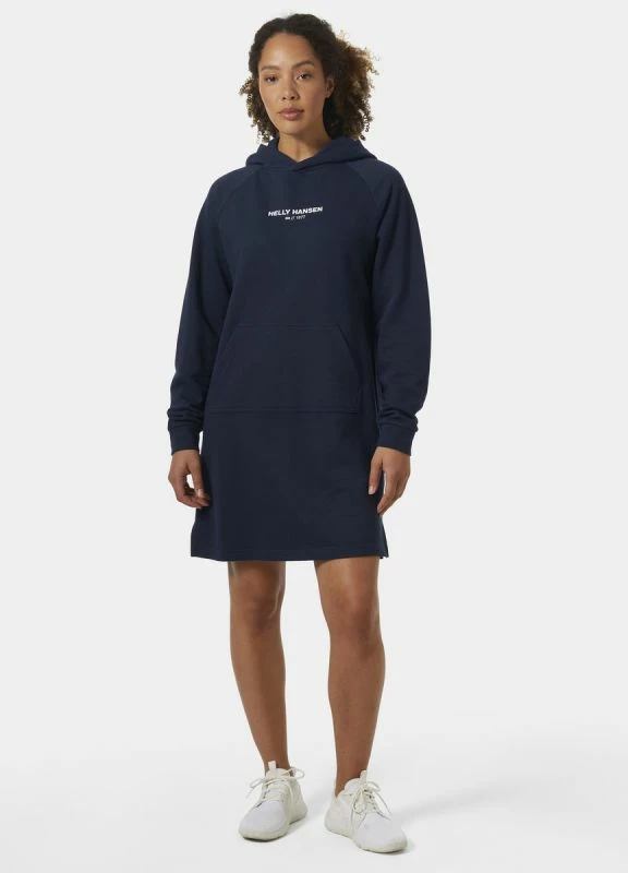 Obleka s kapuco Helly Hansen za ženske, mornarsko modra