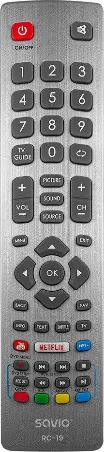 Universalen daljinec Savio RC-19, sive barve