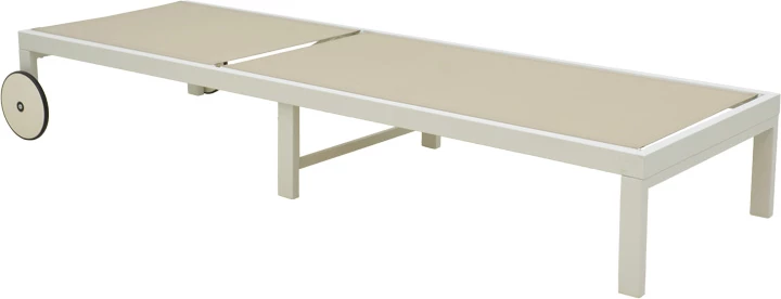 Ležalnik, aluminij bel, tekstilena bež, Mailo, 71x206x30 cm