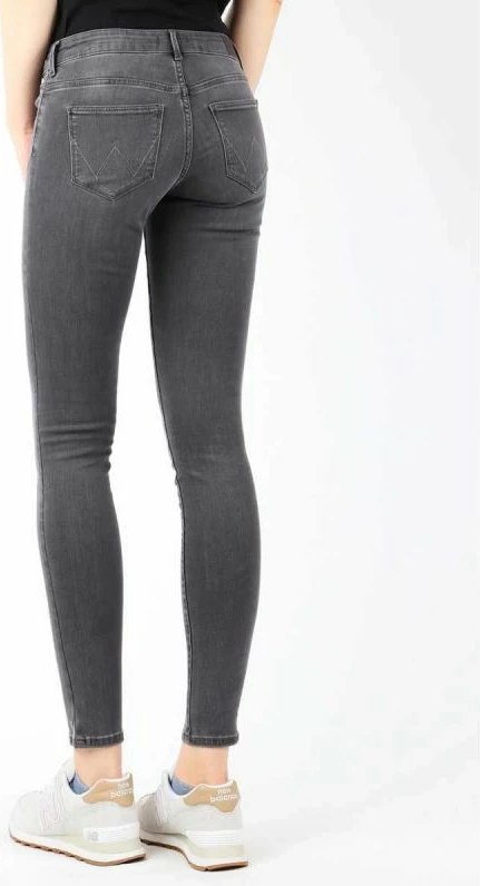 Ozke ženske hlače Wrangler, sive