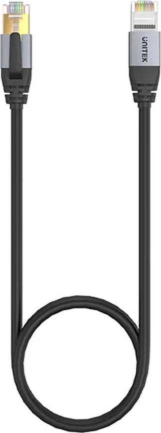 Ethernet kabel Unitek RJ-45 LAN, patchcord Cat.8, 3 m, črn