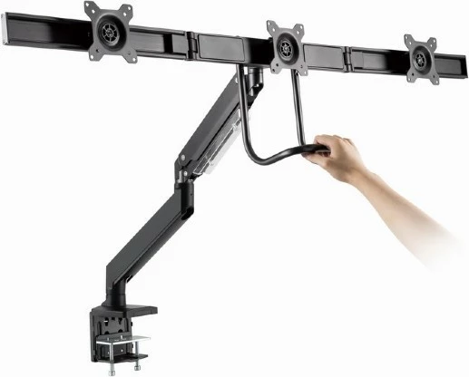 Nastavljiv ročaj za 3 monitorje Gembird MA-DA3-03, 17–27 palcev, črn