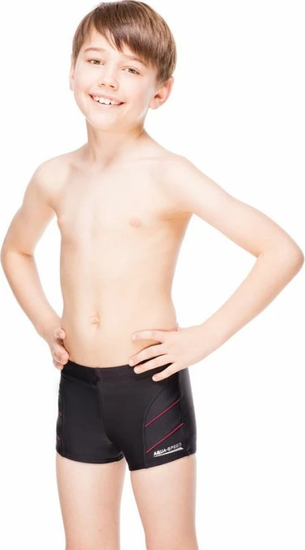 Plavalne hlače za otroke Aqua-Speed, črno-rdeče