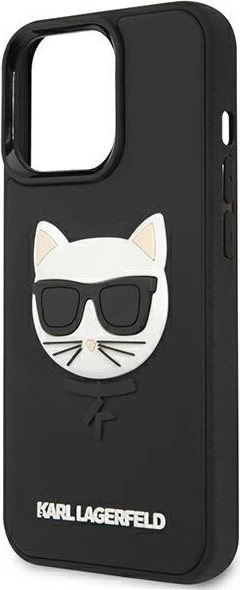 Ovitek za telefon 3D Rubber Ikonik Karl Lagerfeld za iPhone 13/13 Pro, 6,1", črn