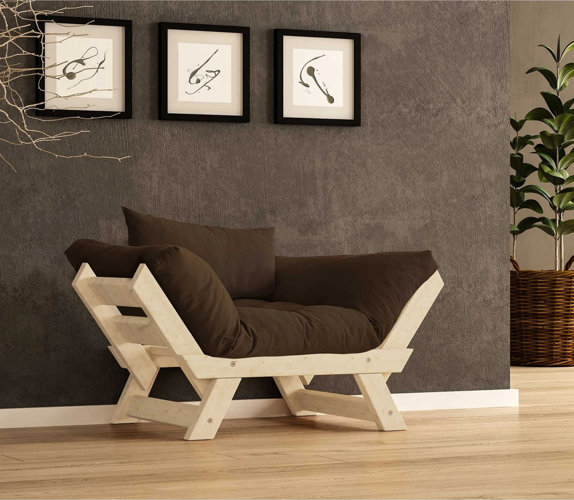 Vrtni enosedalni stol Skye Decor, naravna/rjava, CPT8144-140