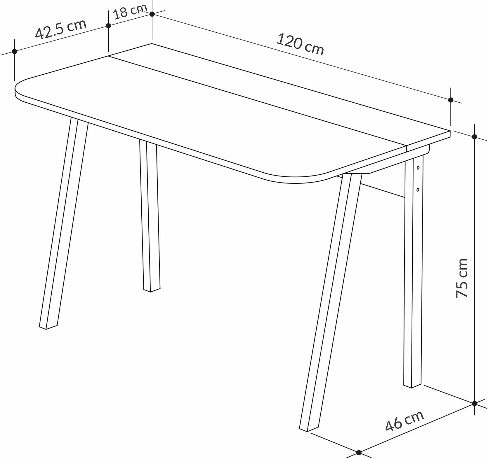 Pisalna miza Skye Decor Luton, bela in svetla moka