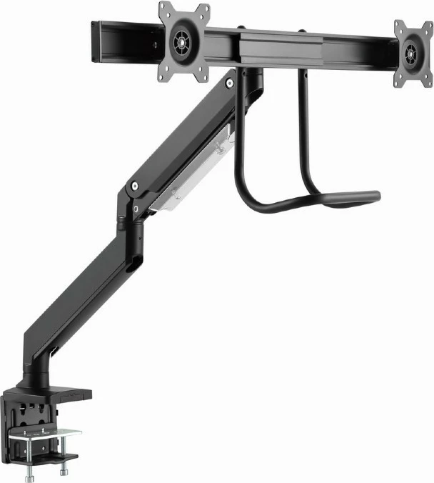 Nosilec za mizo za 2 monitorja do 32" in prenosnik do 17,3", črn Gembird MA-DA2-04