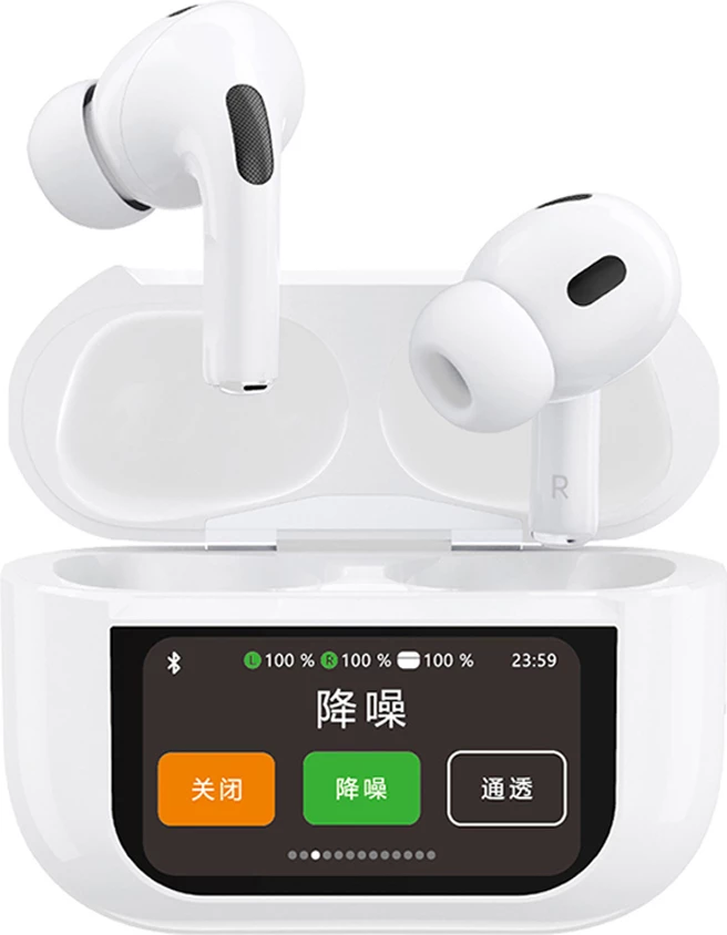 Slušalke z Bluetooth 5.3, ANC in LED zaslonom, bele, Dudao U19 TWS