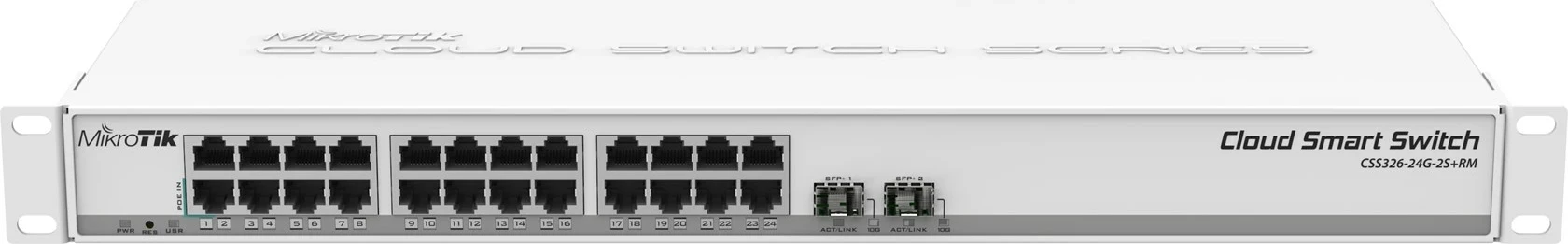 Upravljani stikalo MikroTik CSS326-24G-2S+RM, Gigabit Ethernet, 1U, belo