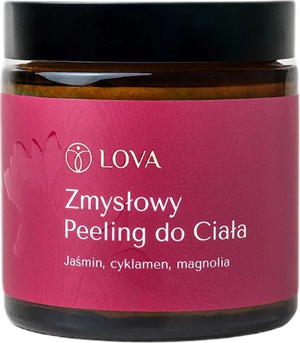 Telesa piling z vonjem jasmina, ciklame in magnolije LOVA Sensual, 120 ml