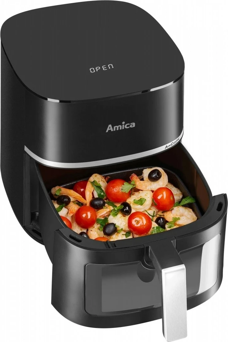 Zračna friteza 7,2 L, 1700 W, 10 programov, zaslon na dotik, okence za pregled, črna Amica AFM 6020