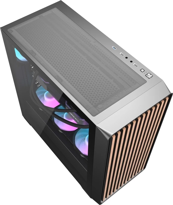 Računalniško ohišje z 4 ventilatorji, Midi Tower, kaljeno steklo, ATX, črno, Darkflash DS900WD