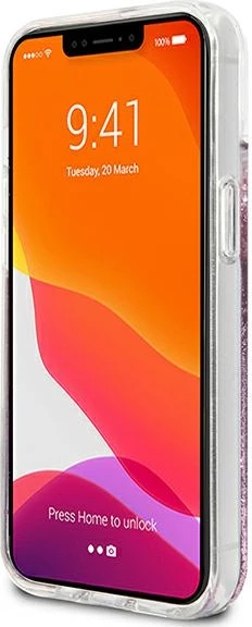 Ovitek za telefon Guess Peony Liquid Glitter za iPhone 13 mini 5,4", roza
