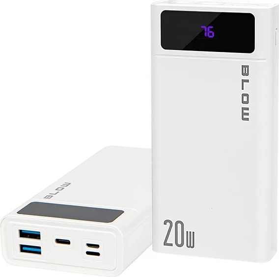 Powerbank 20000 mAh, QC+PD 20W, bel BLOW PB20E