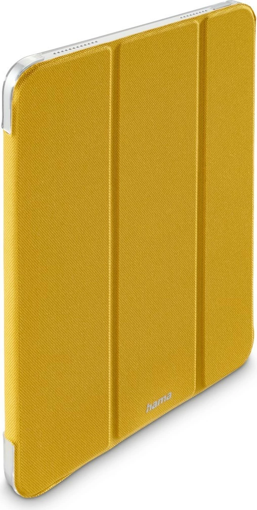 Ovitek folio za iPad 10,9" (10. gen. 2022), Hama Terra 217252, preklop z magnetom vklop/izklop, stojalo v 2 položajih, recikliran poliester, prozoren zadnji del, rumen