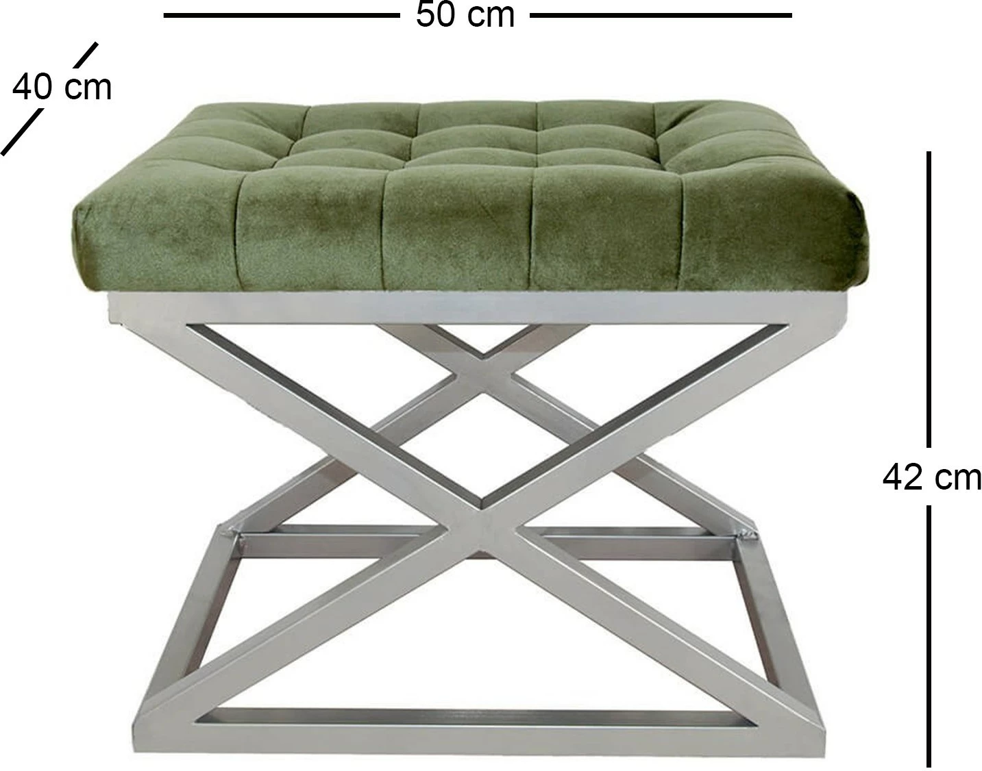 Tabure srebrn, fuchsia v2 Atelier del Sofa