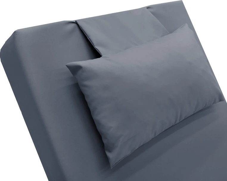 Ležalnik Sadie, siva tkanina, 65x185x15 cm