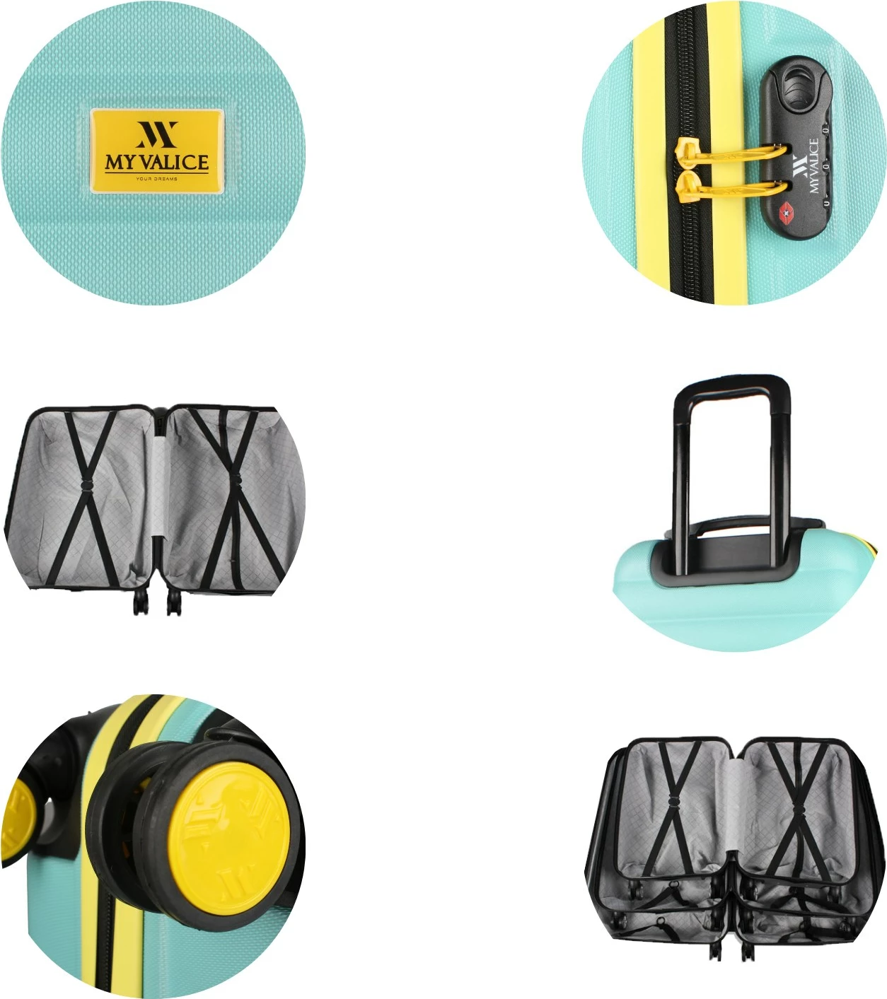 Set potovalnih kovčkov (3 kosi), mint, Zoozie Bags, 6438