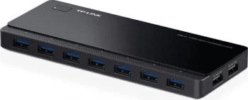 USB razdelilec TP-Link UH720, 7 USB 3.0 vrat z 2 polnilnima vratoma, z zunanjim napajanjem, črn