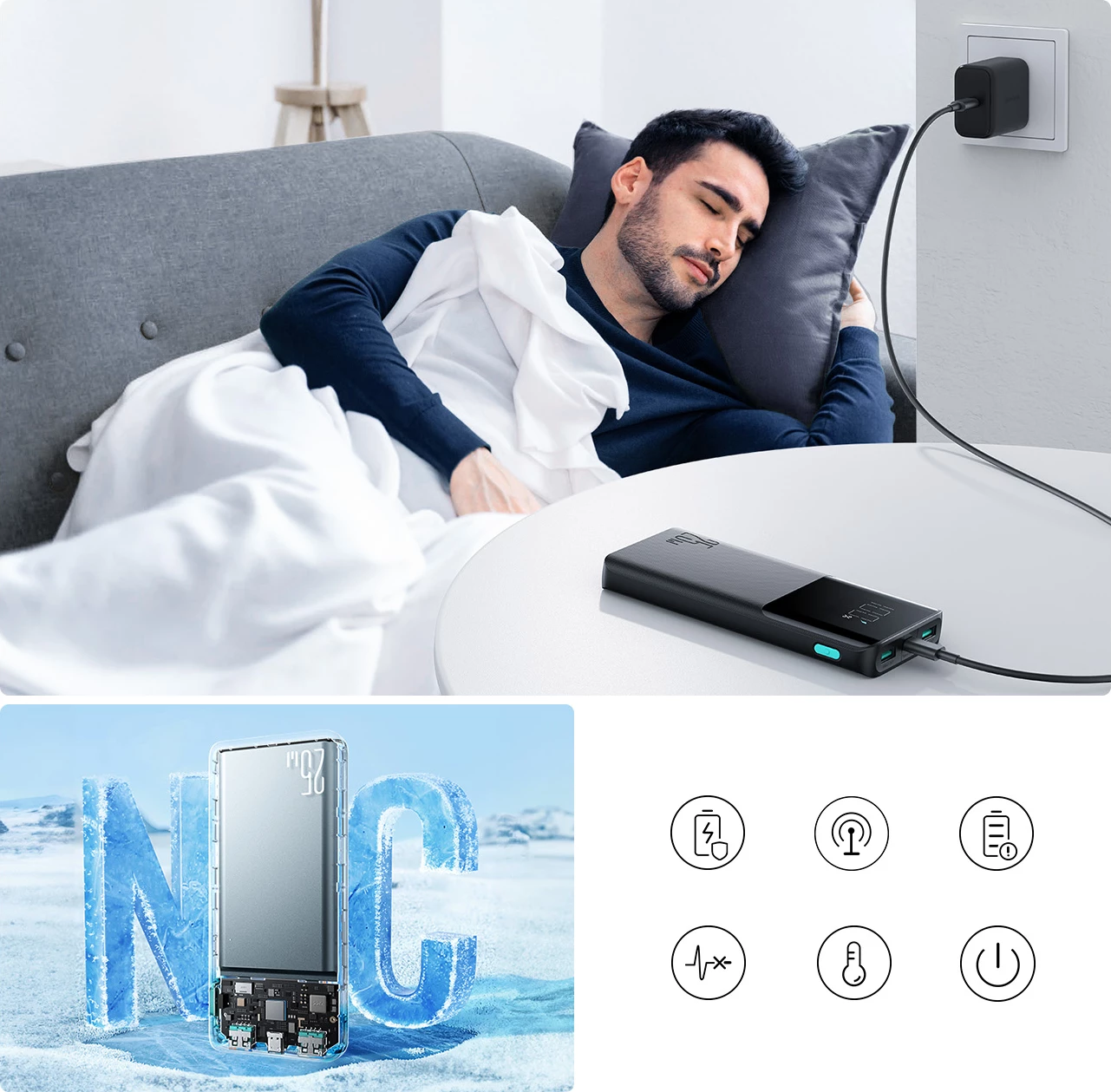 Prenosna baterija Joyroom JR-PBF20, 10000 mAh, 25 W, z zaslonom, črna