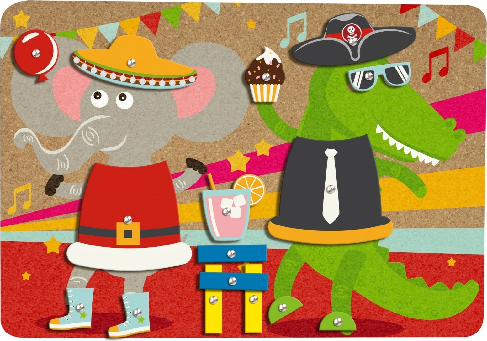 Izobraževalna igra Przybijanka Party Set Lena, 54 kosi, večbarvna