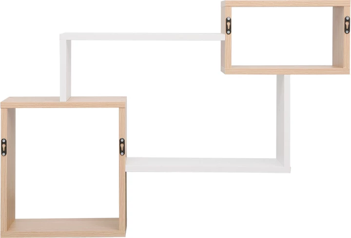 Stenski regal Beldra, naravno-bela, 84 x 15 x 57,8 cm