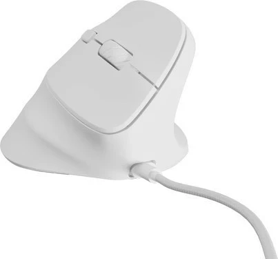 Vertikalni miš Natec Crake 2 Pro, 12800 DPI, 6 gumbov, bel