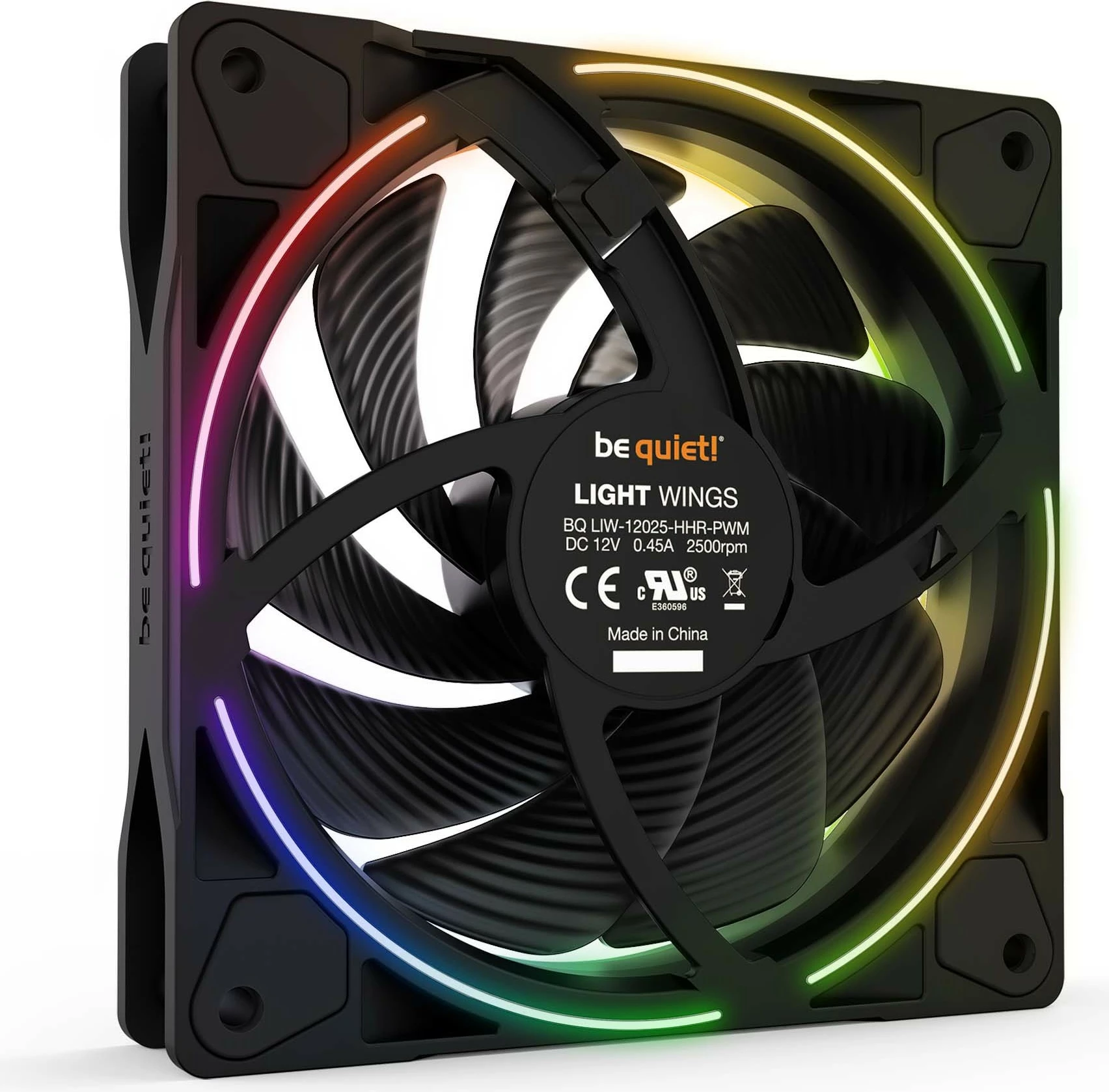 Visokohitri ventilator 120 mm Light Wings ARGB, Be Quiet! 3-pack, 2500 RPM, črn