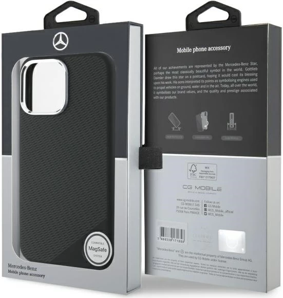 Silikonski ovitek za iPhone 16 Pro Max, MagSafe, črn, Mercedes