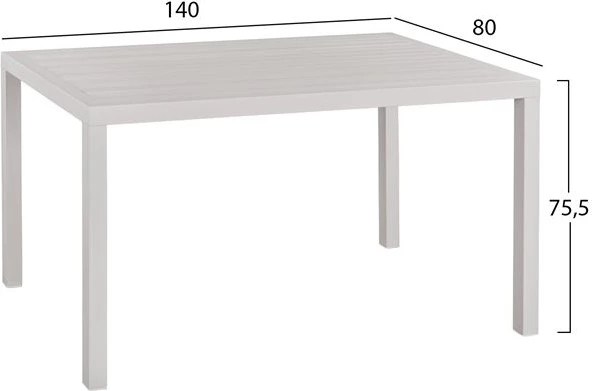Aluminijasta miza 140x80 bela FH5571.01