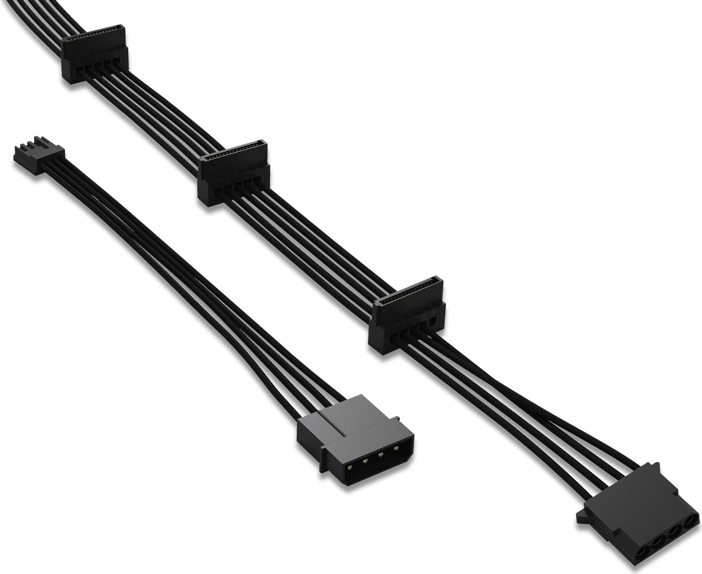 Kabel za napajanje be quiet! PSU, 3x SATA + 1x HDD/FDD, 0,7 m, črn