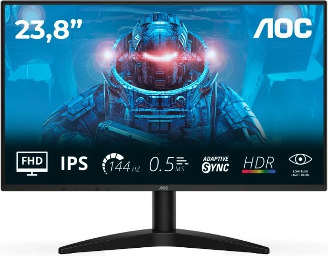 Monitor 23,8" IPS 144Hz FHD HDMI DP, črn, AOC 24B36X s HDMI kablom