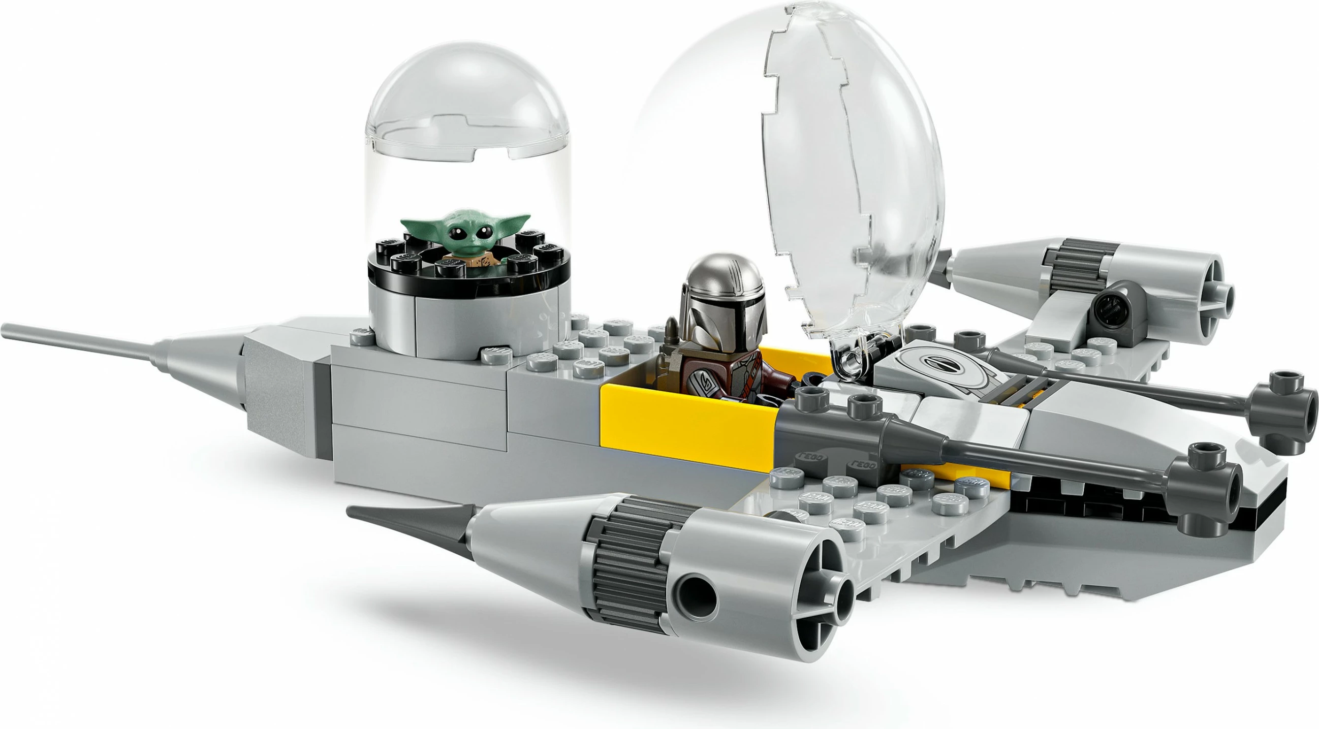 Set za sestavljanje LEGO Star Wars 75410 Mando in Grogu N-1 Starfighter, 92 kosi, večbarven