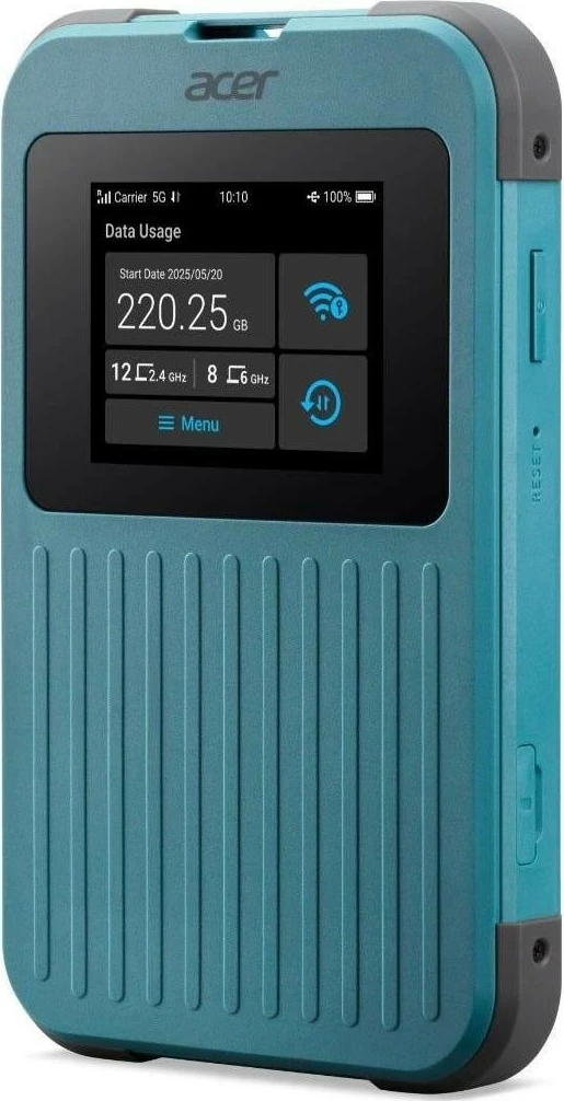 Prenosni Wi‑Fi dostopnik Acer Connect M4 5G, Wi‑Fi 6, zaslon na dotik, baterija 8000 mAh