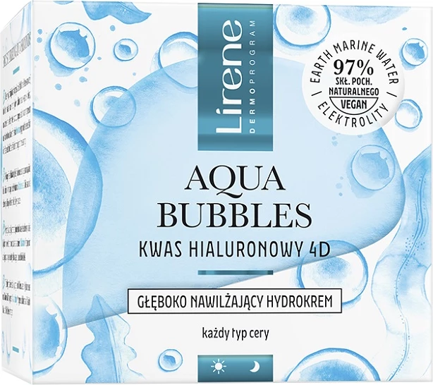 Hidratantna krema za obraz Lirene Aqua Bubbles Deep Hydrating Hydro Cream, za ženske, 50 ml