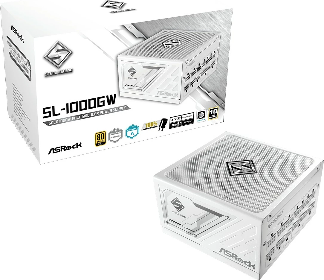 Napajalnik 1000 W, ASRock Steel Legend SL-1000GW, ATX, 80+ Gold, bel