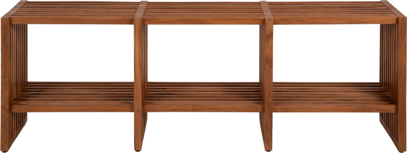 Konzola NYA FH9831 iz masivnega tikovega lesa v naravni barvi 130x29,5x46H cm