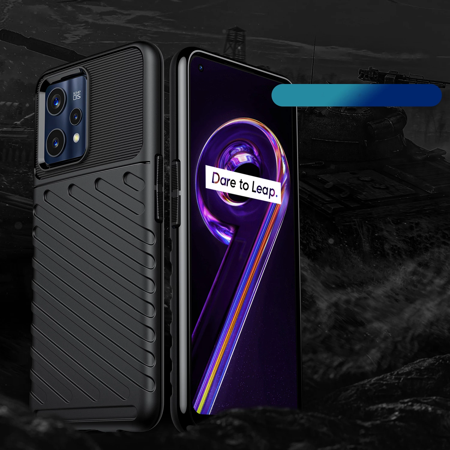 Zaščitni ovitek Hurtel Thunder Case za Realme 9 Pro+, črn