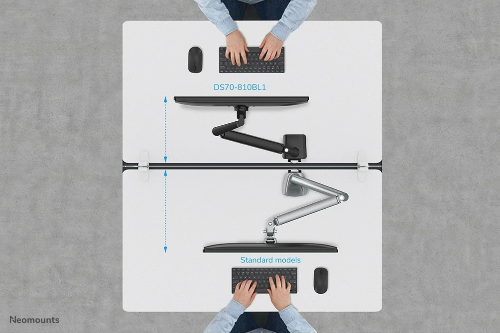 Nosilec za monitor Neomounts, s sponko/čepom, 9 kg, 43,2 cm (17"), 81,3 cm (32"), 100 x 100 mm, črn