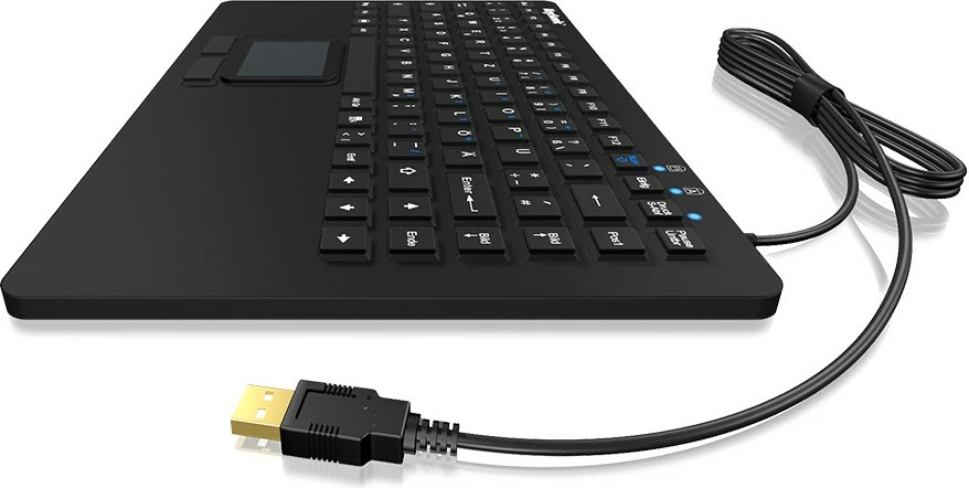Industrijska mini tipkovnica z vgrajenim touchpadom KeySonic KSK-5230IN, USB, IP68, črna
