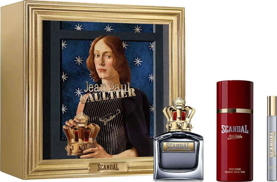 Set Eau de Toilette in dezodorant za moške Jean Paul Gaultier Scandal Pour Homme 100 ml + 150 ml + 10 ml