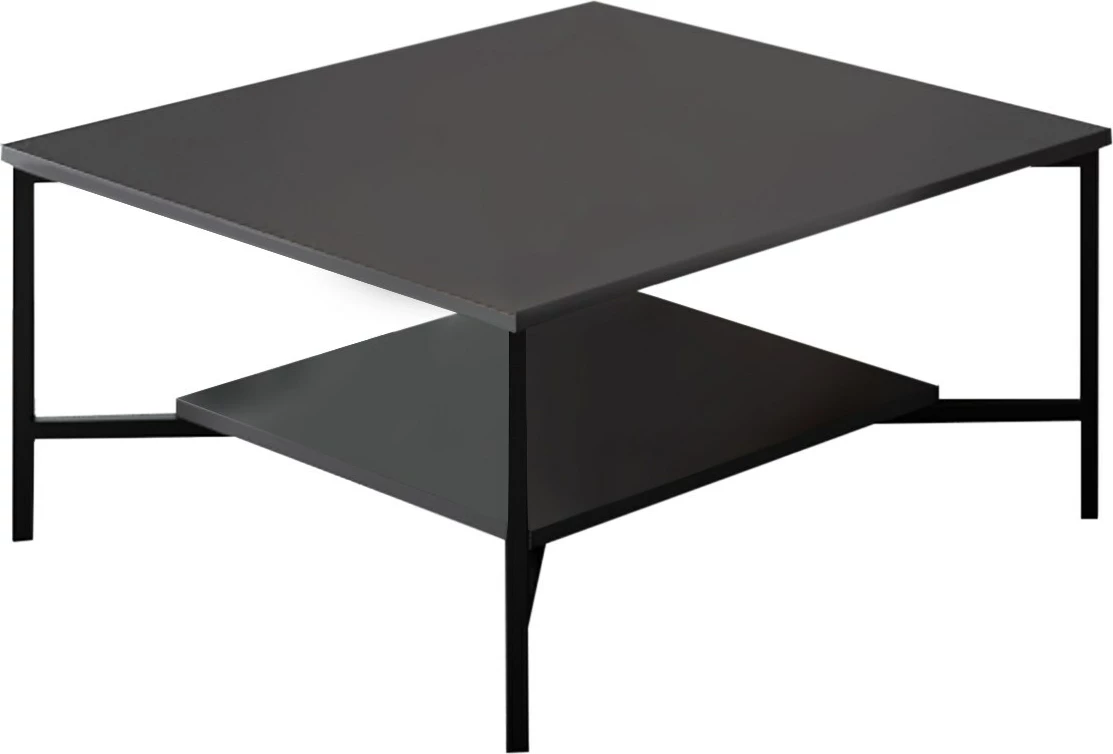 Pohištveni set za dnevno sobo, Chrome Line - Hanah Home, antracit, črn