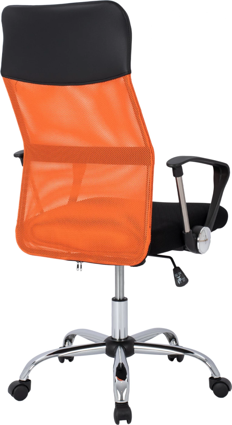 Pisarniški stol FH1000.02 Črna Oranžna Mreža kromirane noge 61x58x118