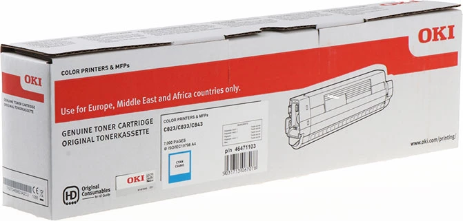 Toner kartuša OKI 46471103, do 7000 strani, cijan