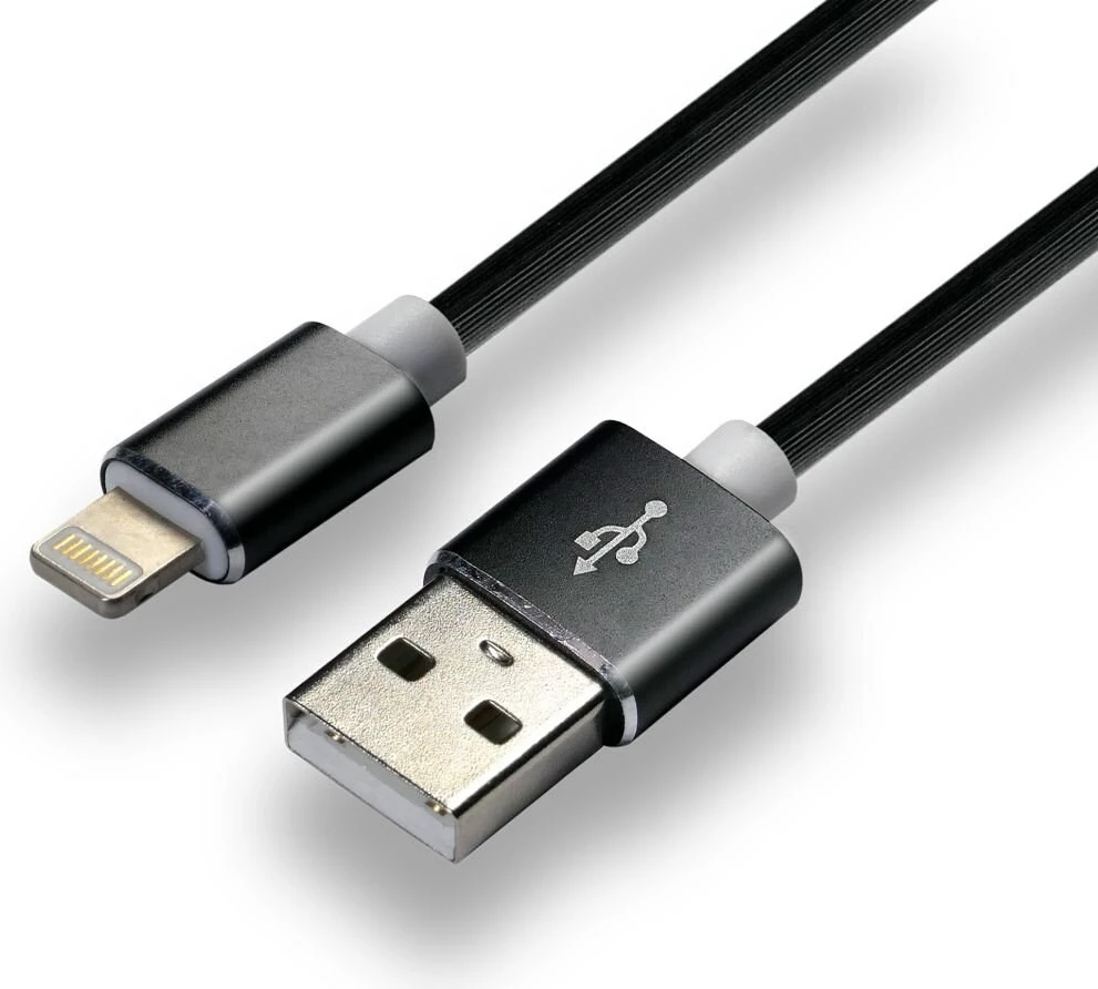 Kabеl za polnjenje za Apple Lightning, 2,4A, 1 m, črn — everActive