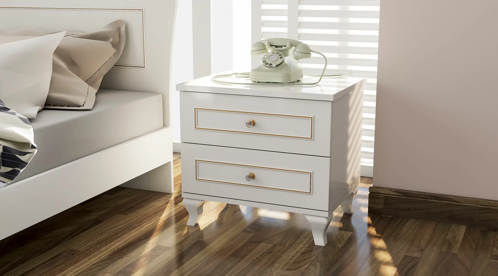 Set mladinske sobe Skye Decor, mat bela, Rb-080