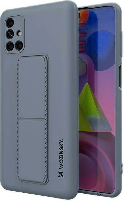 Ovitek za telefon z nogico za Samsung Galaxy M51, Wozinsky Kickstand Case, silikonski, moder
