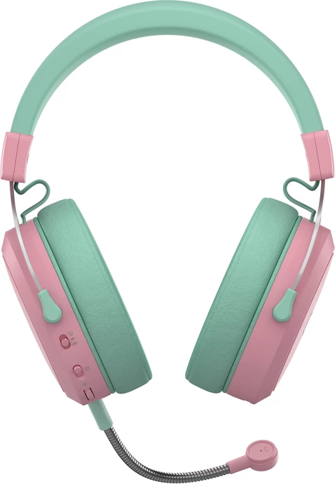Gaming slušalke Cooler Master CH351-MC, brezžične, Bluetooth 5.4, odstranljiv mikrofon, zelena-rožnata