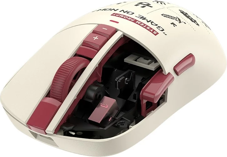 Igralna miška A4-Tech Bloody R72 ULTRA DUO Pixels Red, brezžična, RGB, bela